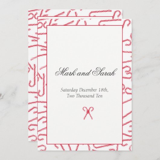 Candy Cane Tance Einladung P (Vorne/Hinten)