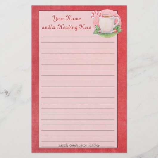 Candy Cane Tea Stationery Briefpapier (Vorderseite)