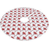 Candy Cane Tree Skirt Polyester Weihnachtsbaumdecke (Schrägansicht)