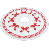 Candy Cane Tree Skirt Polyester Weihnachtsbaumdecke (Schrägansicht)