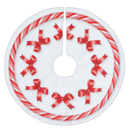 Candy Cane Tree Skirt Polyester Weihnachtsbaumdecke