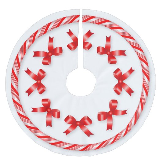 Candy Cane Tree Skirt Polyester Weihnachtsbaumdecke (Vorderseite)