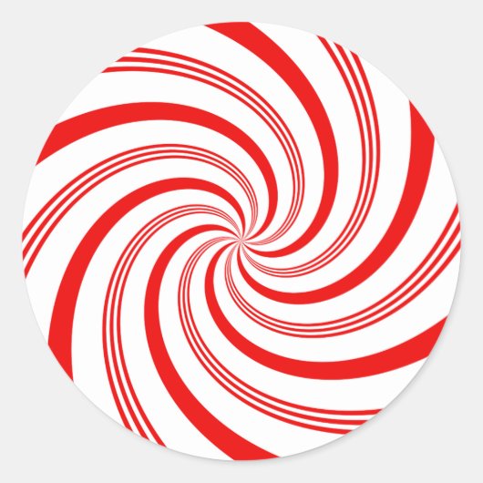 Candy Cane Twirl Runder Aufkleber (Vorderseite)