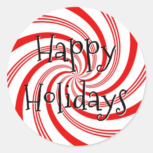 Candy Cane Twirl Runder Aufkleber (Vorderseite)