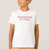 Candy Cane Typografie Weihnachten im Juli T-Shirt (Vorderseite)