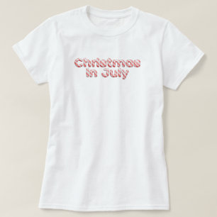 Candy Cane Typografie Weihnachten im Juli T-Shirt
