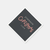 Candy Cane Typografie Weihnachts-Party Napkins Serviette (Ecke)