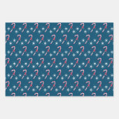 Candy Cane und Berry Snowflakes Weihnachtsmuster Geschenkpapier Set (Vorderseite 2)