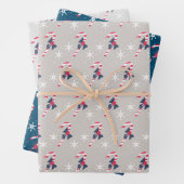 Candy Cane und Berry Snowflakes Weihnachtsmuster Geschenkpapier Set (Beispiel)
