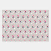 Candy Cane und Berry Snowflakes Weihnachtsmuster Geschenkpapier Set (Vorderseite)