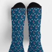 Candy Cane und Berry Snowflakes Weihnachtsmuster Socken (Oben)