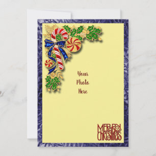 Candy Cane und Holly Christmas Card