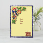 Candy Cane und Holly Christmas Card (Stehend Vorderseite)