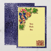Candy Cane und Holly Christmas Card (Vorne/Hinten)