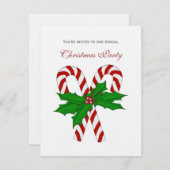 Candy Cane und Holly Party Einladungen (Vorne/Hinten)