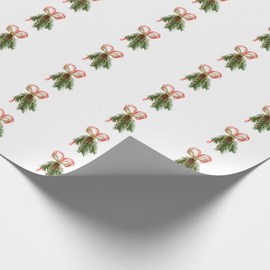 Candy Cane und Pine Bouquet Geschenkpapier (Ecke)