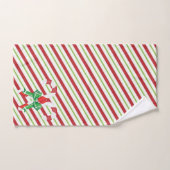 Candy Cane und Red White and Green Strips Badhandtuch Set (Handtuch)