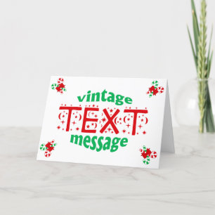 Candy Cane Vintage Textnachricht - Urlaubskarte Feiertagskarte