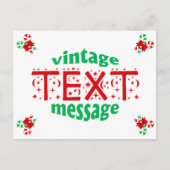 Candy Cane Vintage Textnachrichtenkarte Postkarte (Vorderseite)