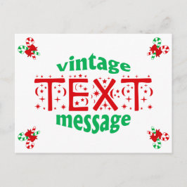 Candy Cane Vintage Textnachrichtenkarte Postkarte