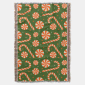 Candy Cane Vintage Weihnachts Retro-Muster Decke (Vorderseite Vertikal)