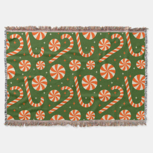 Candy Cane Vintage Weihnachts Retro-Muster Decke