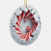Candy Cane Vortex Peppermint Drehung Keramik Ornament (Rechts)