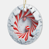 Candy Cane Vortex Peppermint Drehung Keramik Ornament (Links)