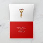 Candy-Cane Wayne Deer Feiertagskarte (Innenseite)