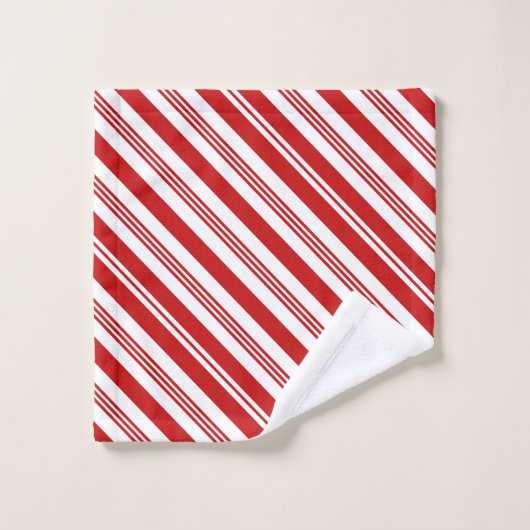 Candy Cane Weihnachten Badhandtuch Set (Waschlappen)