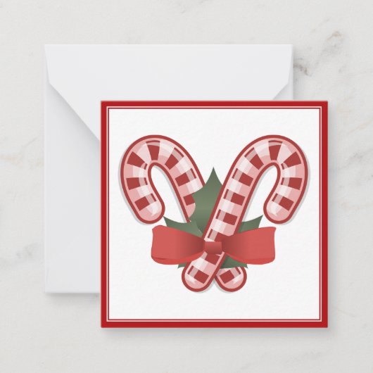 Candy Cane Weihnachten Vielen Dank Note Card Mitteilungskarte (Vorderseite)