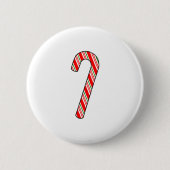Candy Cane Weihnachten Zeichnend Button (Vorderseite)