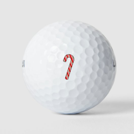 Candy Cane Weihnachten Zeichnend Golfball (Vorderseite)