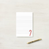 Candy Cane Weihnachten Zeichnend Lined Post-it Klebezettel (Auf Schreibtisch)