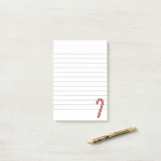 Candy Cane Weihnachten Zeichnend Lined Post-it Klebezettel (Auf Schreibtisch)