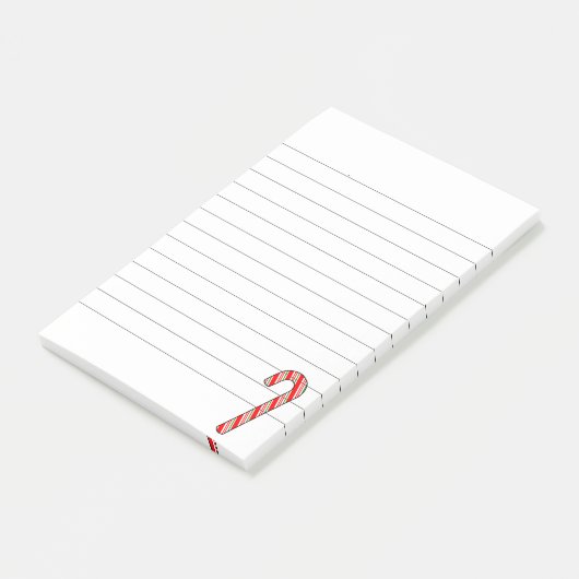 Candy Cane Weihnachten Zeichnend Lined Post-it Klebezettel (angewinkelt)