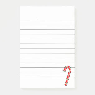 Candy Cane Weihnachten Zeichnend Lined Post-it Klebezettel