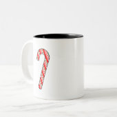 Candy Cane Weihnachten Zeichnend Zweifarbige Tasse (Vorderseite Links)