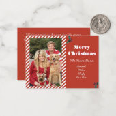 Candy Cane Weihnachts-Foto Weihnachtskarte Mitteilungskarte (Vorderseite/Rückseite Beispiel)