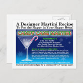 Candy Cane Weihnachts Martini Rezept Postkarte (Vorne/Hinten)