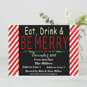 Candy Cane Weihnachts-Party Einladung (Stehend Vorderseite)