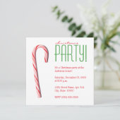 Candy Cane Weihnachts-Party Einladungen (Stehend Vorderseite)