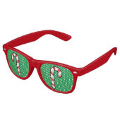 Candy Cane Weihnachts-Party Green Red Partybrille (Schrägansicht)
