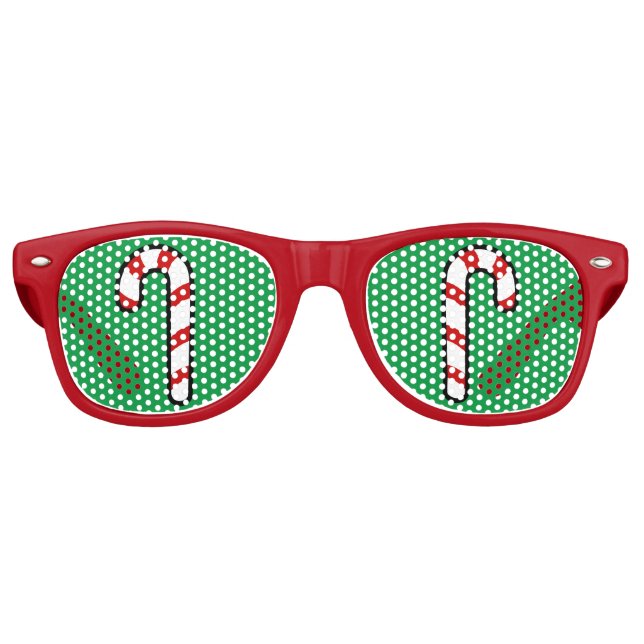 Candy Cane Weihnachts-Party Green Red Partybrille (Vorderseite)