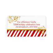 Candy Cane Weihnachtsadressen Labels Adressaufkleber (Vorne)