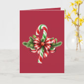 Candy Cane Weihnachtsarrangements Karte (Gelbe Blume)
