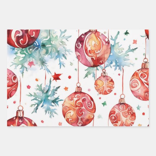 Candy Cane Weihnachtsballs Geschenkpapier Set (Vorderseite)