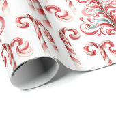Candy Cane Weihnachtsbaum Wrapping Paper Geschenkpapier (Rolleneckpunkt)