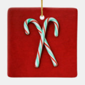 Candy Cane Weihnachtsdekoration Keramikornament (Rückseite)
