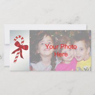 Candy Cane Weihnachtsfeiertag Foto-Card-Vorlagen Feiertagskarte